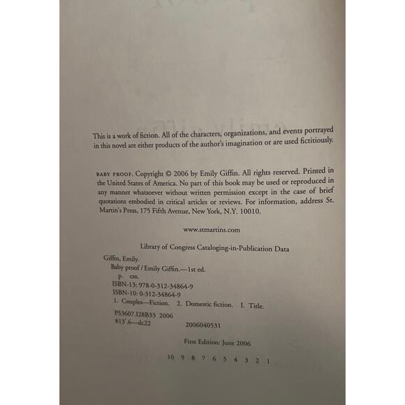 Baby Proof Hardcover Book By Emily Giffin. There is no book jacket. - Picture 5 of 5